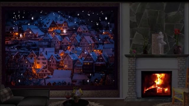 Fireplace decorations   Новогодняя атмосфера   Музыка без авторских прав   Новогодний футаж