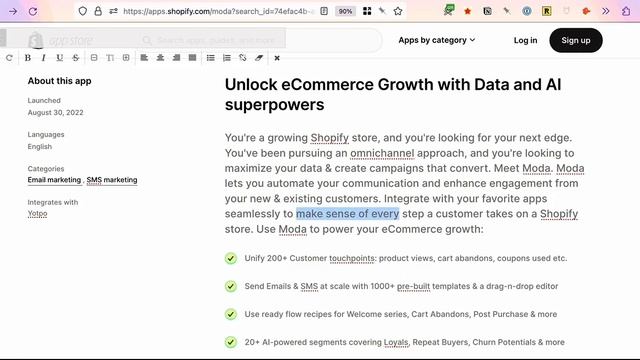 Moda: Email Marketing - Shopify App Store Listing Teardown