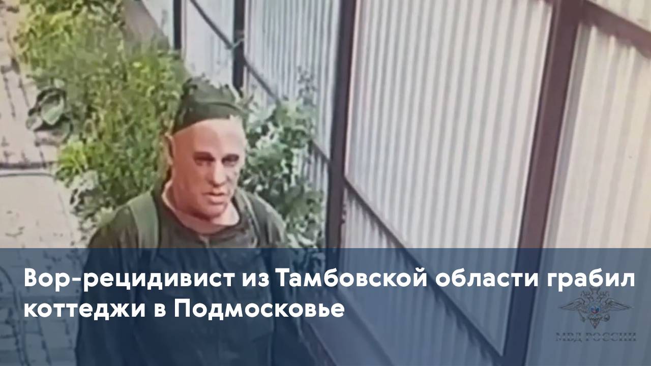 Вор-рецидивист из Тамбовской области грабил коттеджи в Подмосковье