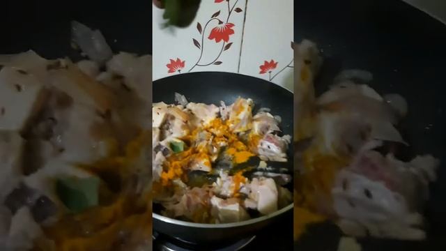 wheat phulka roti / spicy chicken gravy