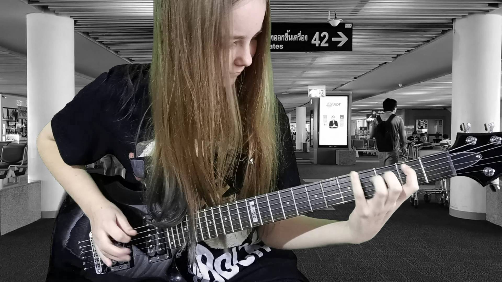 AC/DC. Back In Black. Cover.  Алексия - 11 лет. Играю на электрогитаре
