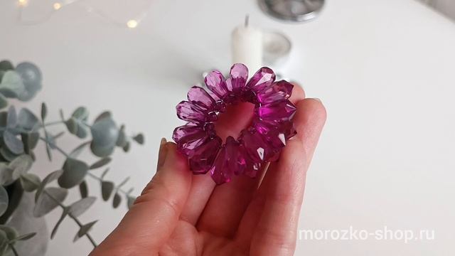 Мини-венок для свечи и декорирования РОЗОВЫЙ КРИСТАЛЛ, 5 см, L263-L