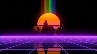 High Definition 80s Retro Sunset Walking Through Neon Path Relaxing Visuals HD Screensaver