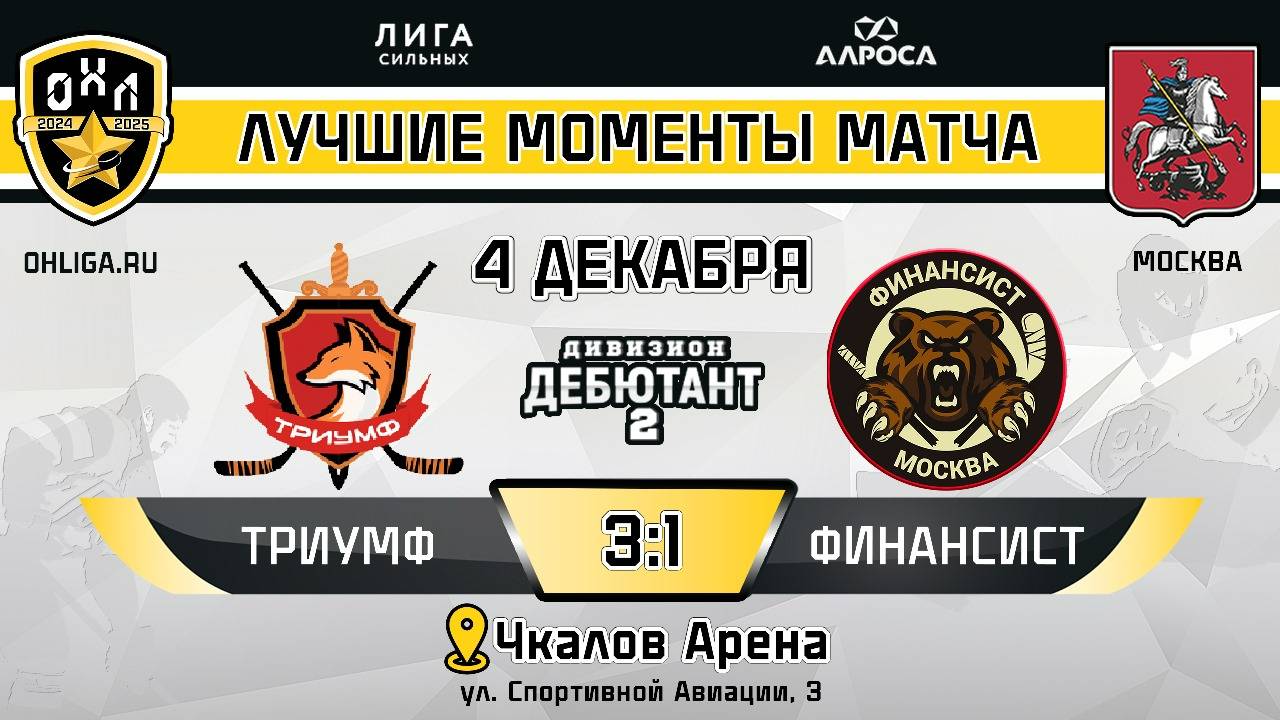 ОБЗОР / ТРИУМФ - ФИНАНСИСТ / 04.12.24 / ОХЛ МОСКВА / ДИВИЗИОН ДЕБЮТАНТ 2