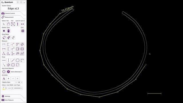 Quantum spline tool wire lenght measurement