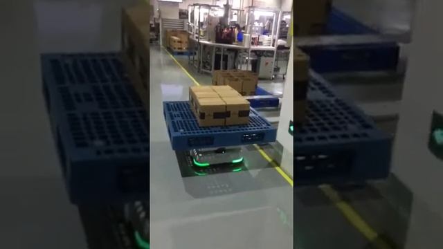 Транспортировка паллет с помощью автоматического робота