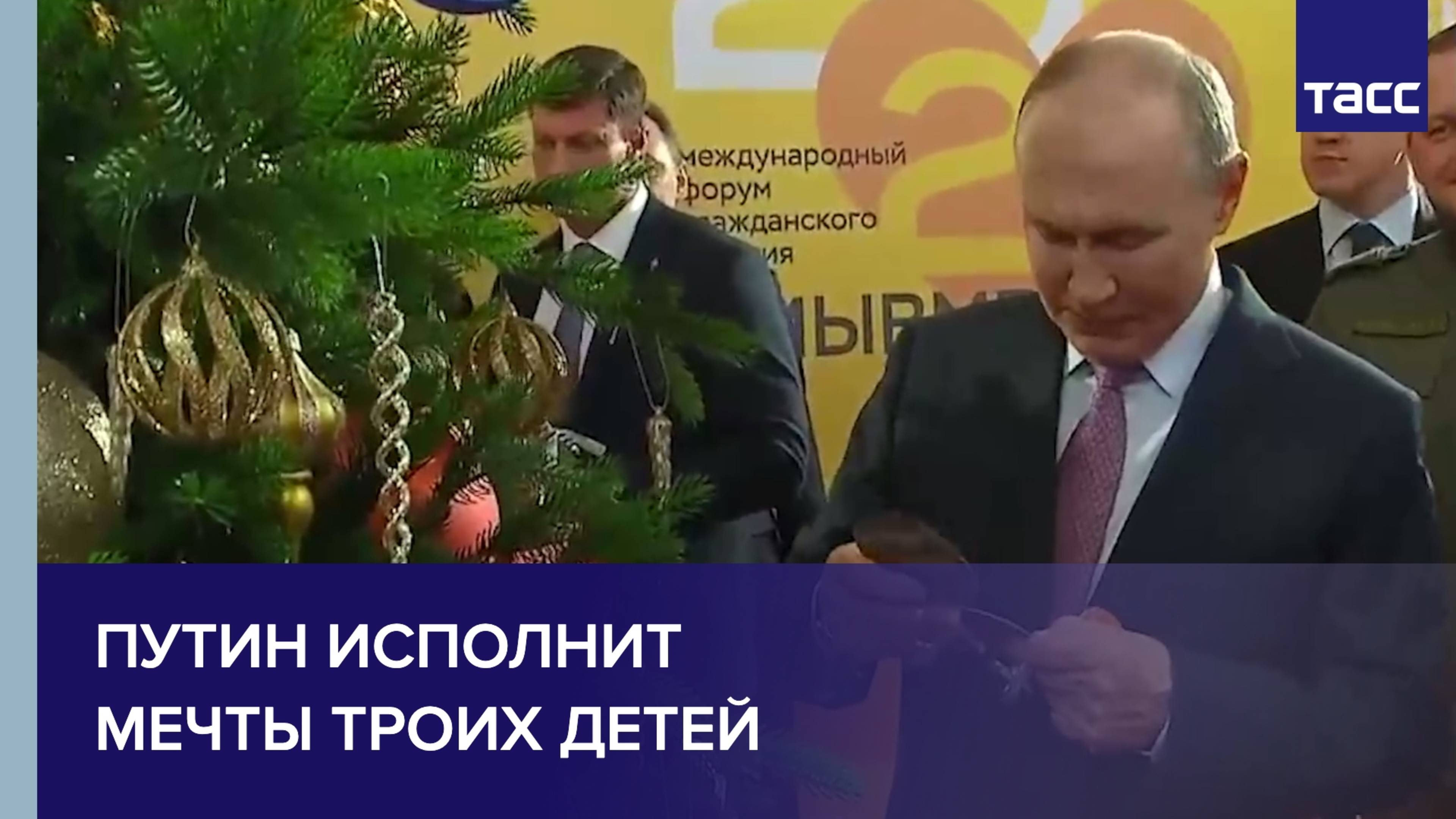 Путин принял участие в новогодней акции "Елка желаний"