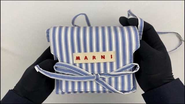 MARNI TRUNK SOFT MINI BAG IN SKY BLUE AND WHITE STRIPED POPLIN SBMP0095U0 UTC096 Z2P72