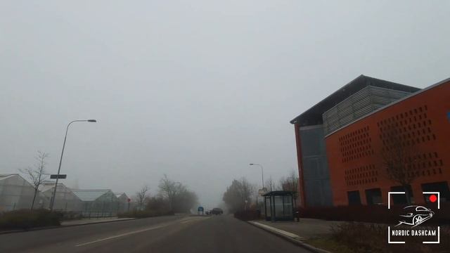 Foggy Day in the southern Sweden : Lund || Nordic Dashcam