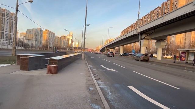 Мотоцикл с коляской зима Рублёвское шоссе Москва декабрь