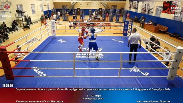 107 пф 66 кг Ганюкова Ангелина НГУ им.Лесгафта Чистякова Ксения Политех