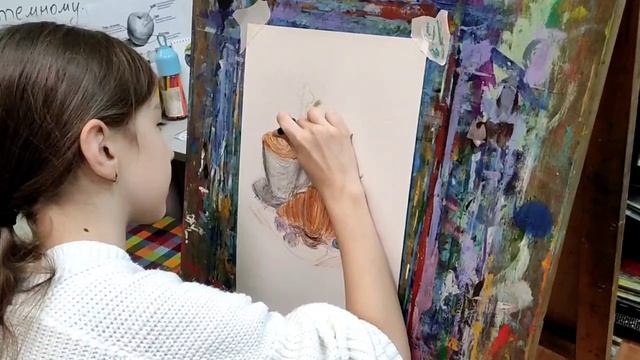 Творческий процесс в нашей ИЗО студии "COLORS"