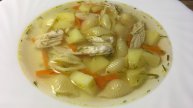 Суп с ракушками и куриным филе