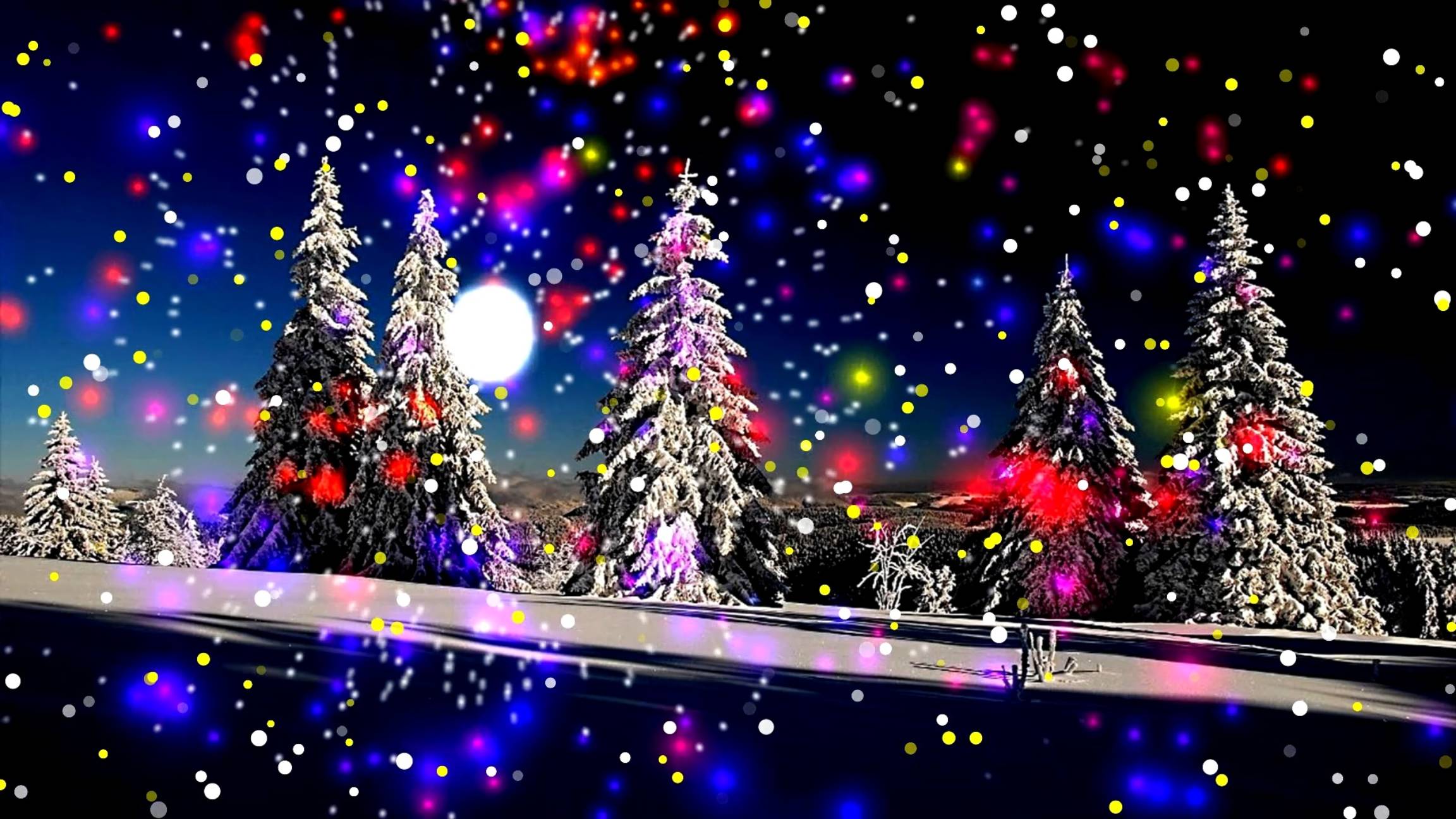 Футажи! Видеофон-футаж С Новым Годом! Огни Новогодней Ночи 1 от Киностудии Мудрого Кота Тимофея!