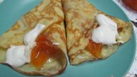 Блинчики с брынзой и мандариновым вареньем
