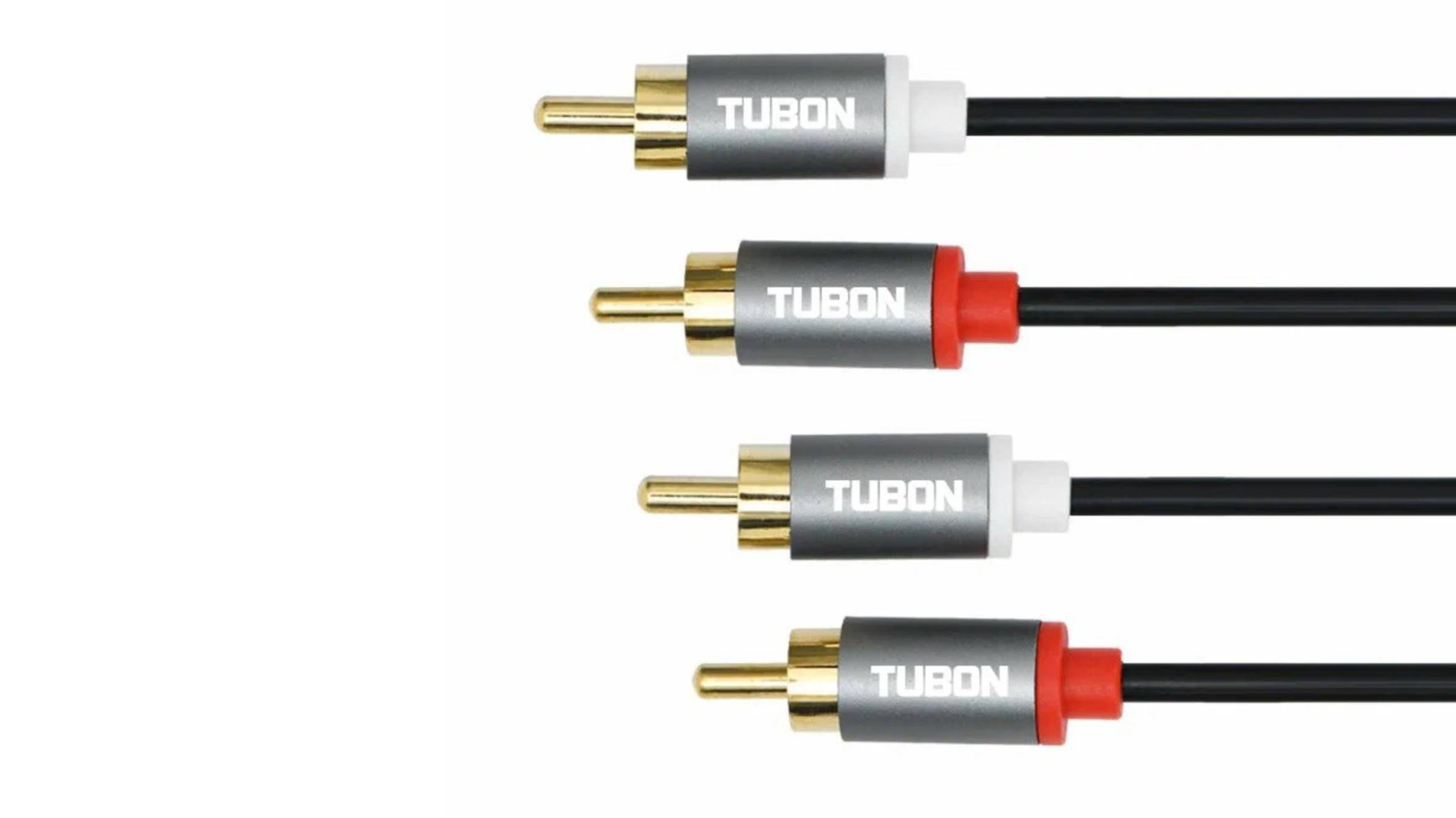 Кабель TUBON Аудио 2 RCA - 2 RCA Тюльпаны / Колокольчики R005 1м