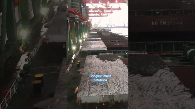 Kapal bongkar muat batubara di pabrik nikel#shots