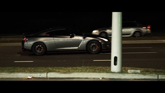 Nissan GTR night ride with flames.