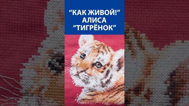 "Как живой!" Вышивка крестиком. Алиса "Тигрёнок"