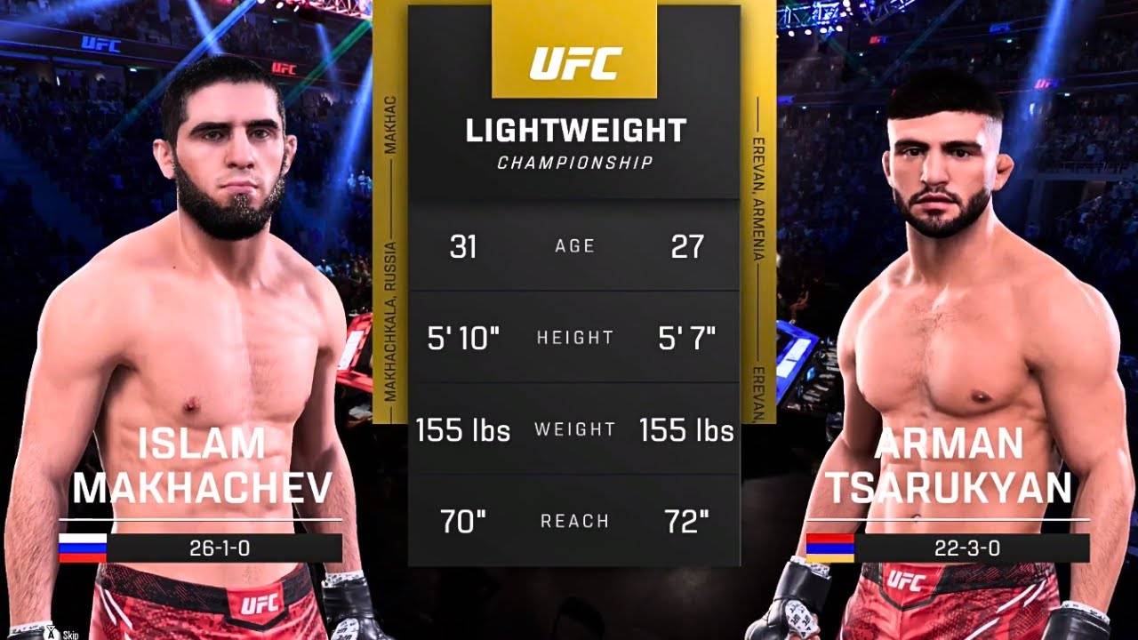 Ислам Махачев против Армана Царукяна 2 ПОЛНЫЙ БОЙ - UFC 5