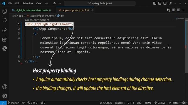 10. Property Decorators - Binding Properties With @HostBinding