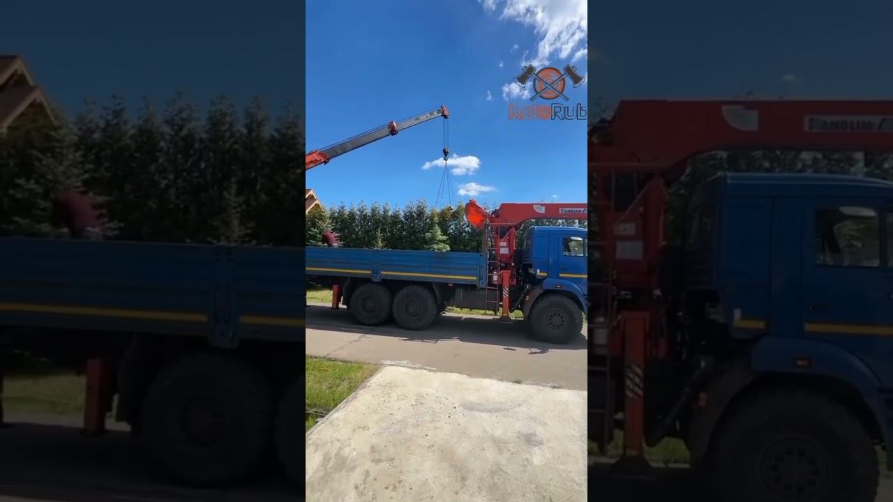 Выгрузка бревна КЕЛО на участок  #стройка #строительствобани #баняизкело #баня #бани #деревяннаябаня
