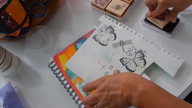 Butterfly Journal Page, Mixed Media #lovesummerart2017
