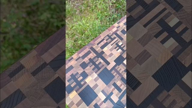 Торцевая разделочная доска "пестрядь")