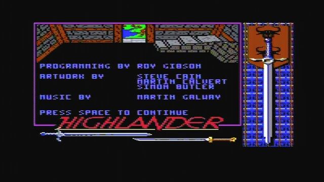 Highlander (1986) - Commodore 64 Cassette C64 (Full Loading & Gameplay)