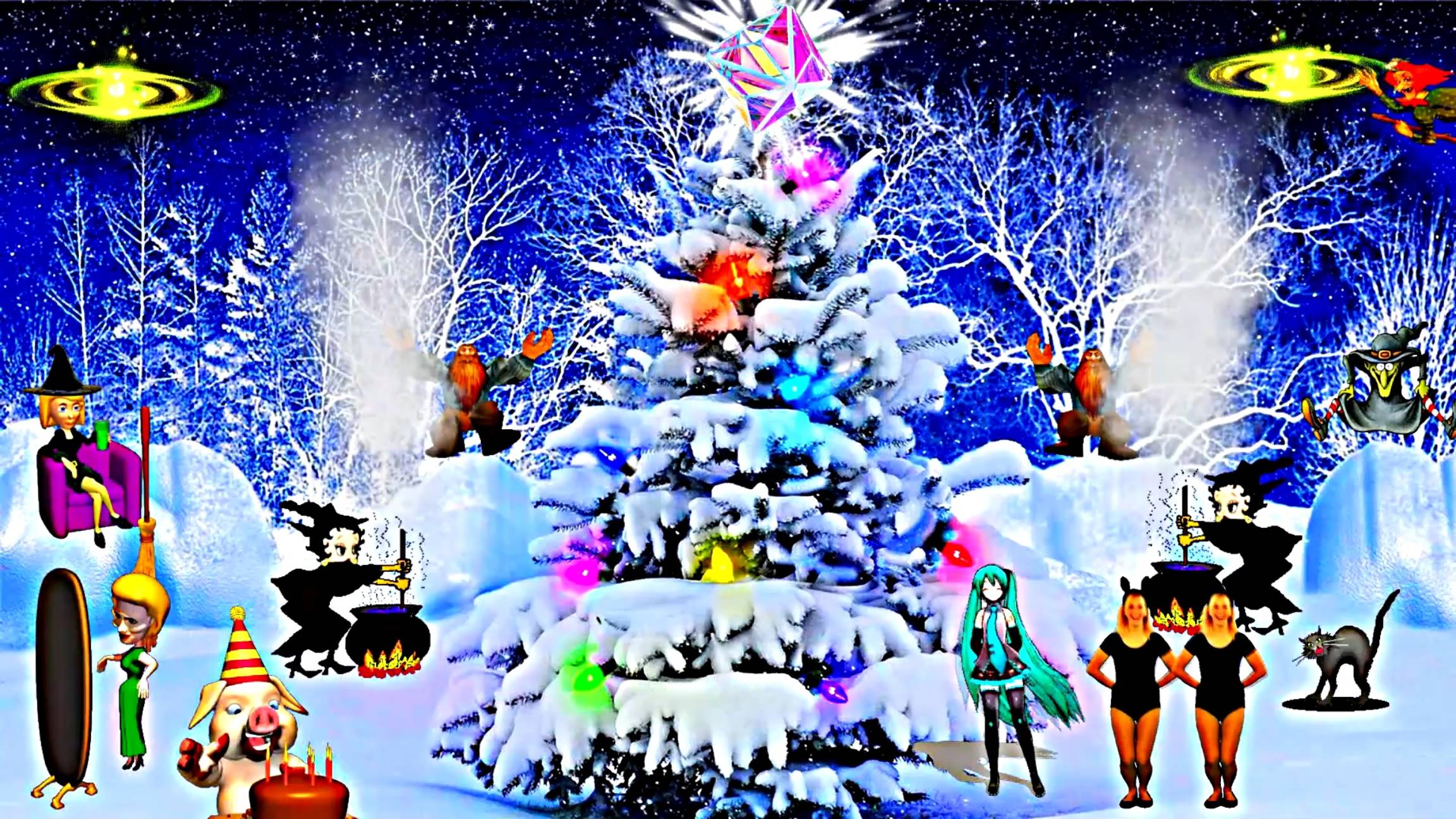 Футажи!!! Видеофон-футаж С Новым Годом! Новогодние Чудеса 1 от Киностудии Мудрого Кота Тимофея!