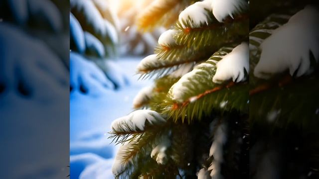 Чудеса зимнего леса #природа #кот #снегирь  #друзья #нейросетни