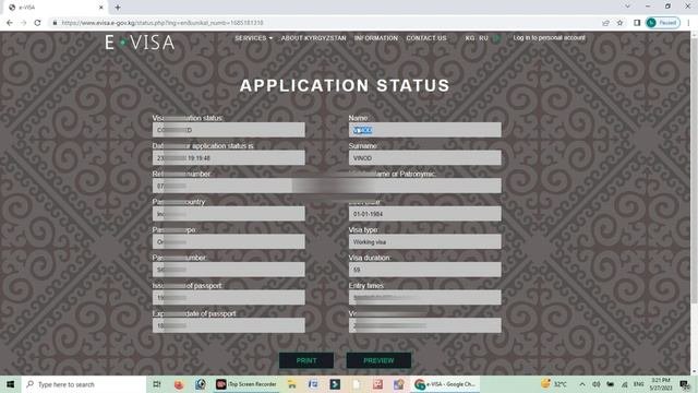 kyrgyzstan e visa check by passport number || कजाकिस्तान वीजा स्टेटस कैसे चेक करें