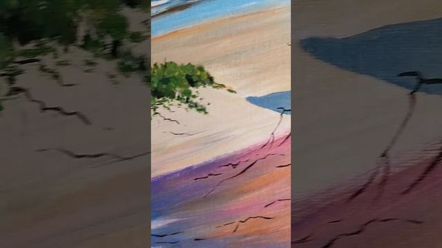 картина акрилом " Морской берег" 40*50 см