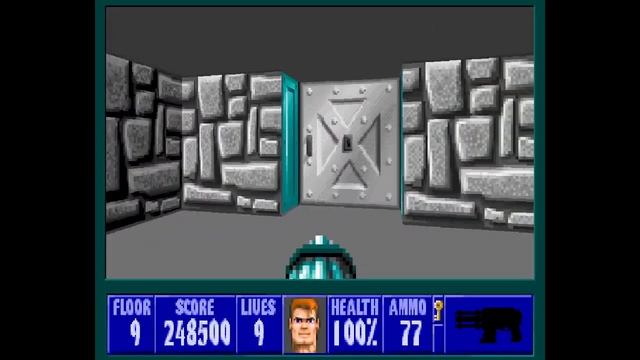 Wolfenstein 3D - Let's Play shtum - E1M9 Episode 1 Level 9 - Letsplay stumm (ECWolf + enhancements*