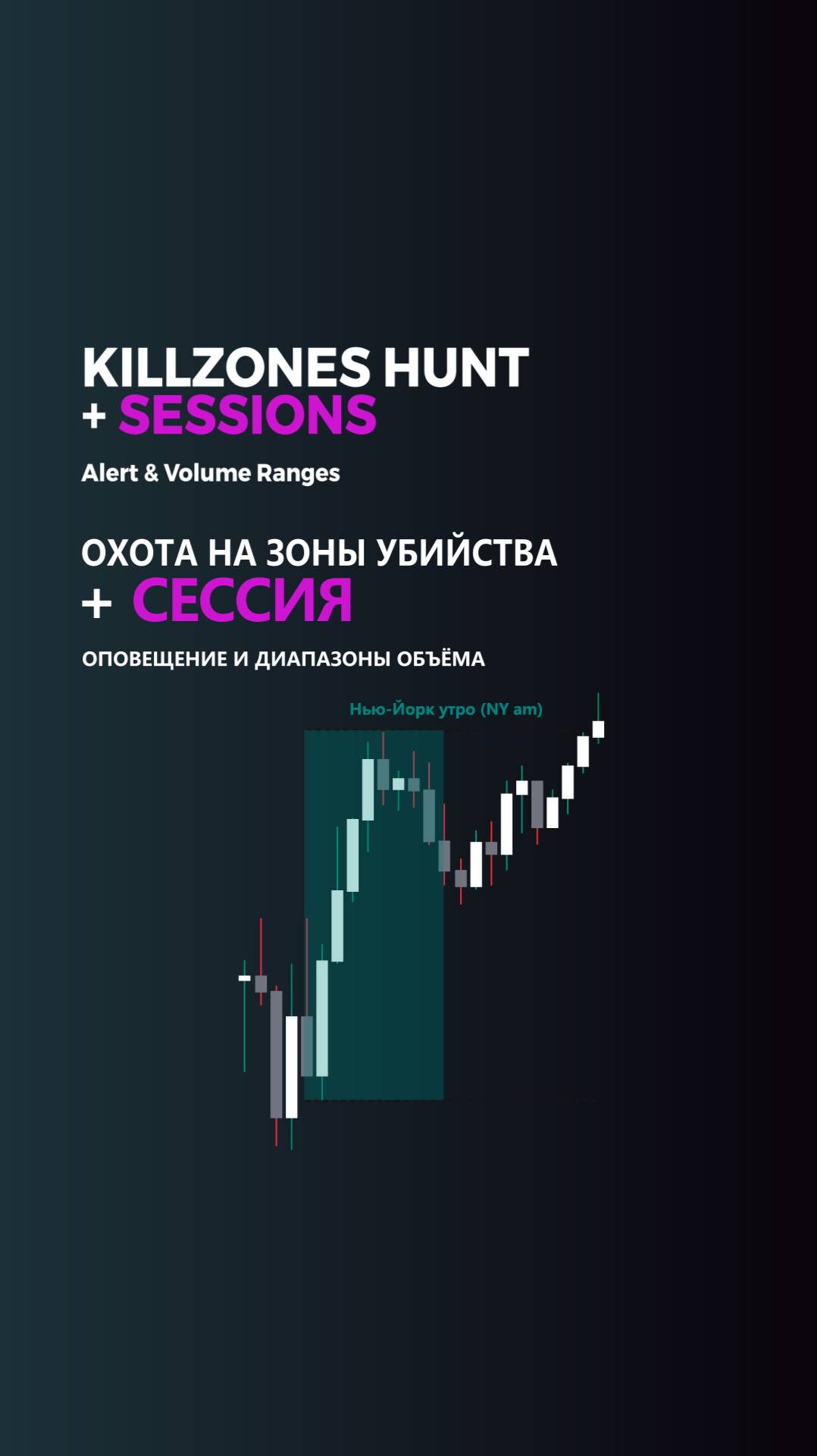 ✨🚀 Индикатор KillZones Hunt + Sessions на TradingView от [TradingFinder] Уведомления и Диапазоны Об