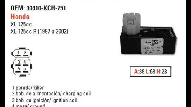 cdi   honda xl 125 xl125r (1997 a 2002)