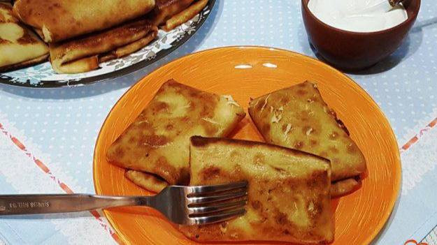 Блины с печеночной начинкой