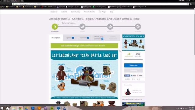 Lego LittleBigPlanet 3 Set! - Sackboy, Toggle, Oddsock, and Swoop Battle a Titan
