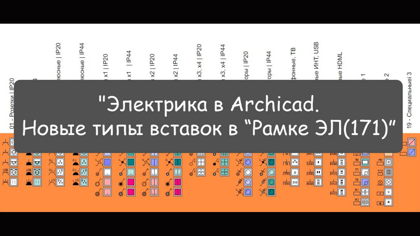 "Электрика в Archicad. Новые типы вставок в “Рамке ЭЛ(171)”.