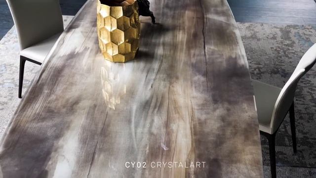 Стеклянные столешницы CrystalArt 2020 от Cattelan Italia
