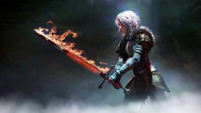 Цири с Огненным Мечом | Ciri Sword Flame The Witcher 3 - Живые Обои