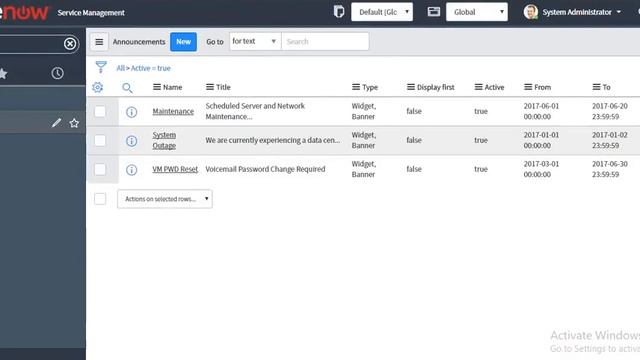 Service Portal Tutorials - Part 4 (Kingston Release - Announcements / Planned Maintenance)