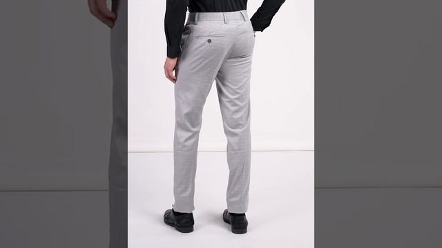 Slim Fit Men Grey Viscose Rayon Trousers