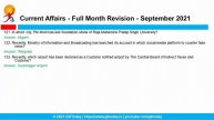 September 2021 | Full Month Current Affairs Revision | GK Today Monthly Current Affairs
