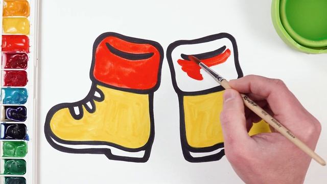 Как рисовать и раскрашивать сапоги! Давайте научимся рисовать - для детей
