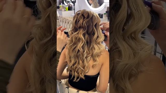 Вечерняя мальвинка из текстурных локонов #hairtok #hairtutorial #hair #beauty