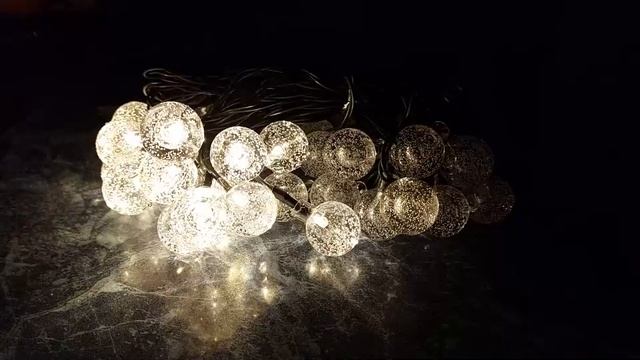 Отзыв №1 ⭐⭐⭐⭐⭐ - Гирлянда светодиодная уличная Шарики ФАZА ландшафтная 30LED 6.35м желтый на солнечн