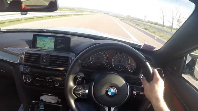 Bmw F82 M4 sound top speed Autobahn 71 full version2017 headcam view.