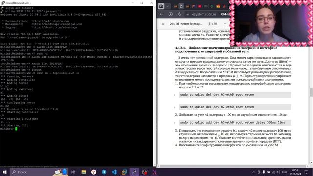 Лабораторная работа № 4. Эмуляция и измерение
задержек в глобальных сетях