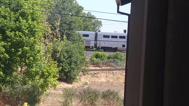 1 Minutes Early Amtrak California Zephyr 6 in West Sacramento 5/18/2018